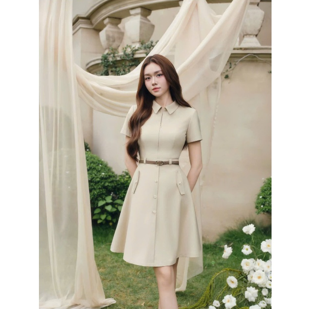 Váy thiết kế Rosy S06 (tặng kèm thắt lưng) dáng A thanh lịch, trẻ trung năng động  phù hợp đi chơi và đi làm