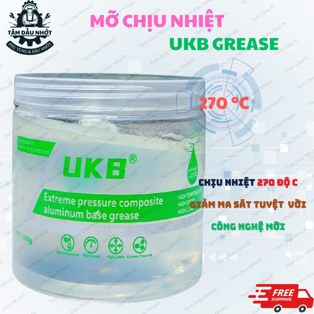 [Mỡ Nhập Khẩu] Gel chịu nhiệt 270 độ C, Hủ 500gram, Chịu cực áp, dùng cho bạc đạn, Ổ Trục chịu tải nặng và vòng quay cao