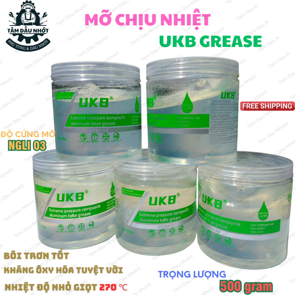 [Mỡ Nhập Khẩu] Gel chịu nhiệt 270 độ C, Hủ 500gram, Chịu cực áp, dùng cho bạc đạn, Ổ Trục chịu tải nặng và vòng quay cao