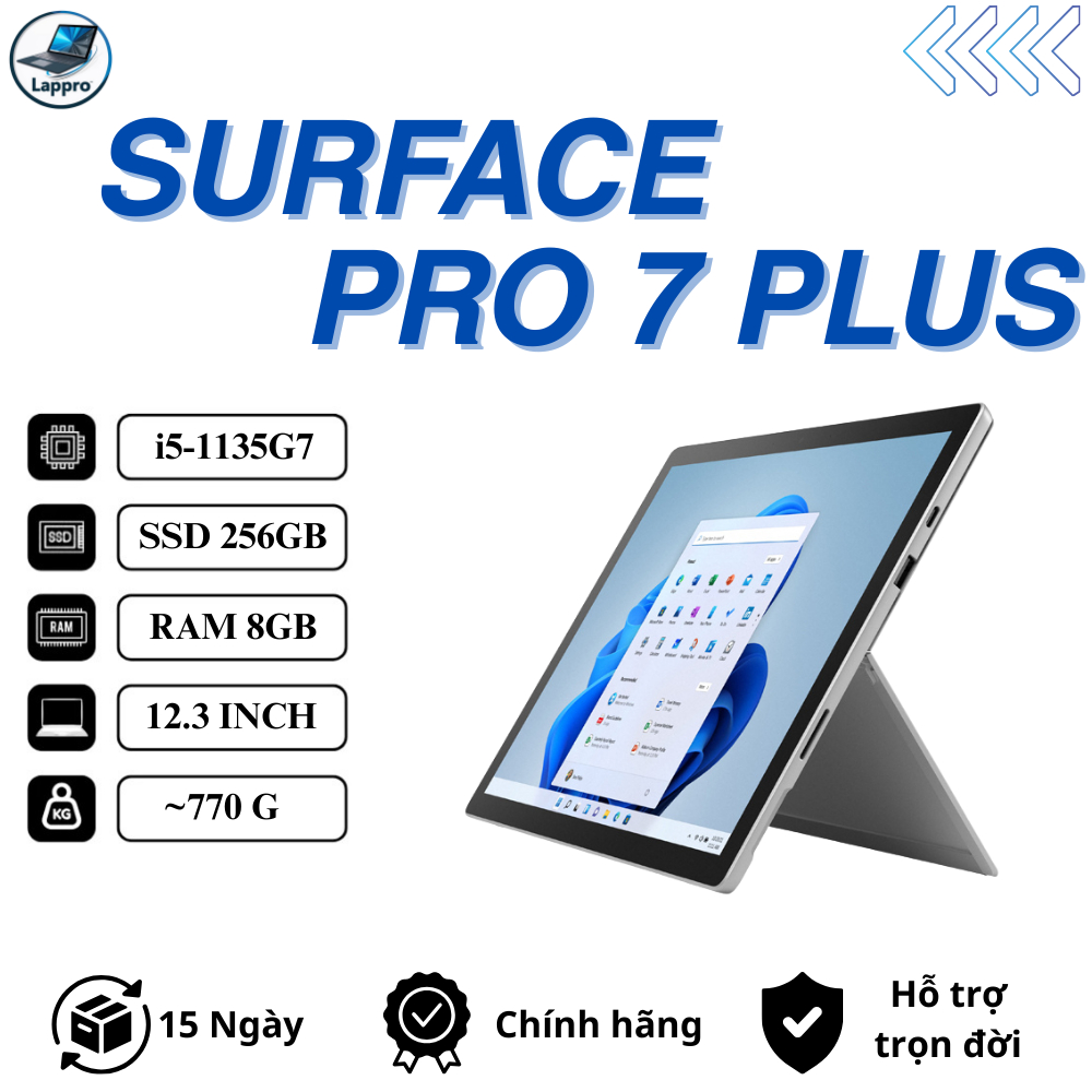 Micorsoft Surface Pro 7 Plus LTE Core i5-1135G7 l Ram 8GB l SSD