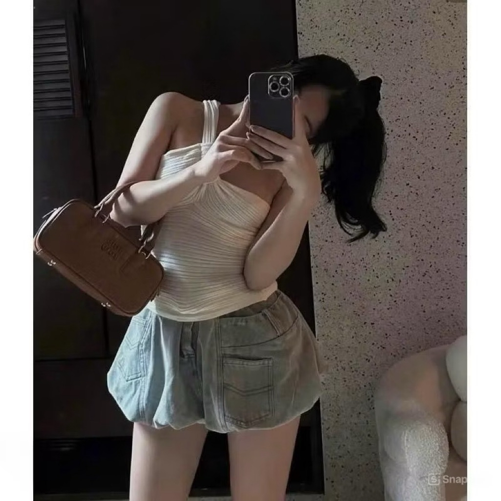 Chân váy bí dáng phồng denim siêu hot