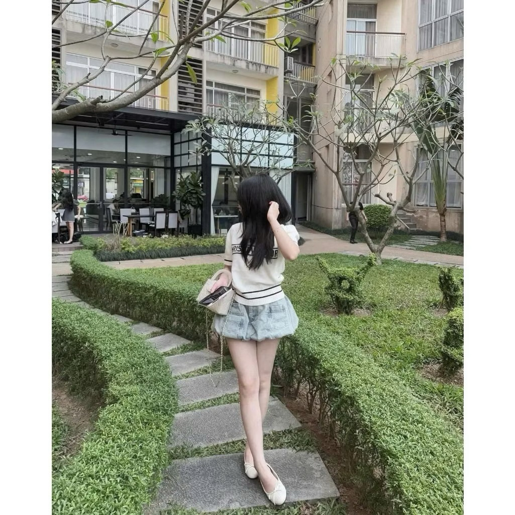 Chân váy bí dáng phồng denim siêu hot