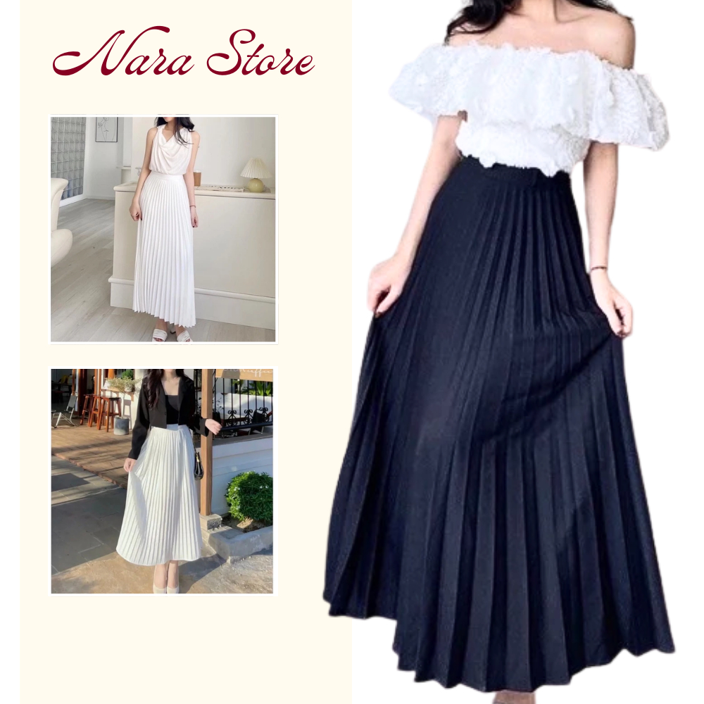 Chân váy xếp ly dài công sở nữ, váy midi dài dập ly lưng cao bản khóa kéo đẹp chuẩn Hàn CV120