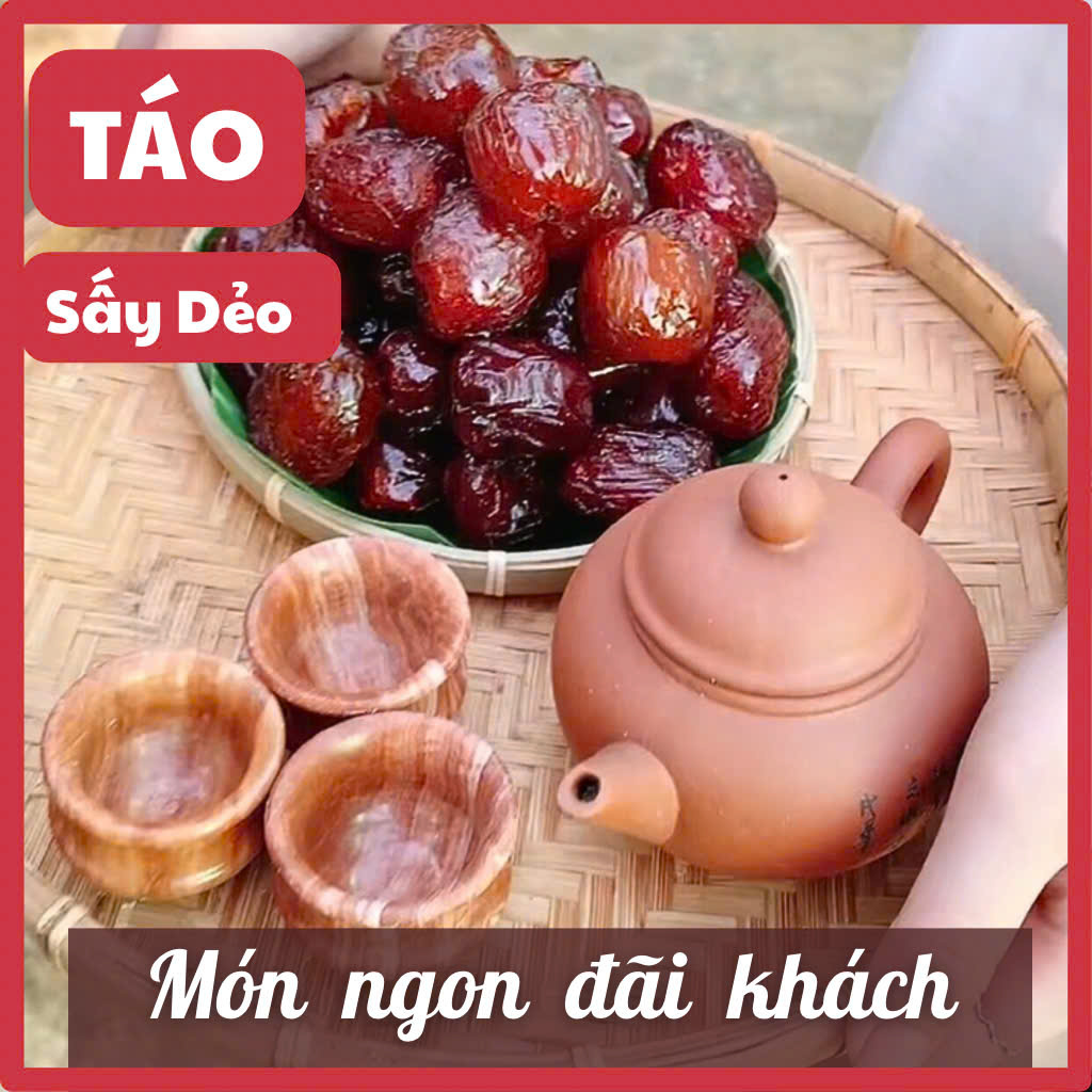 Mứt táo sấy dẻo Thái Lan không hạt loại 1, dẻo mềm, ít ngọt cực ngon, mứt trái cây sấy dẻo, HTC Food