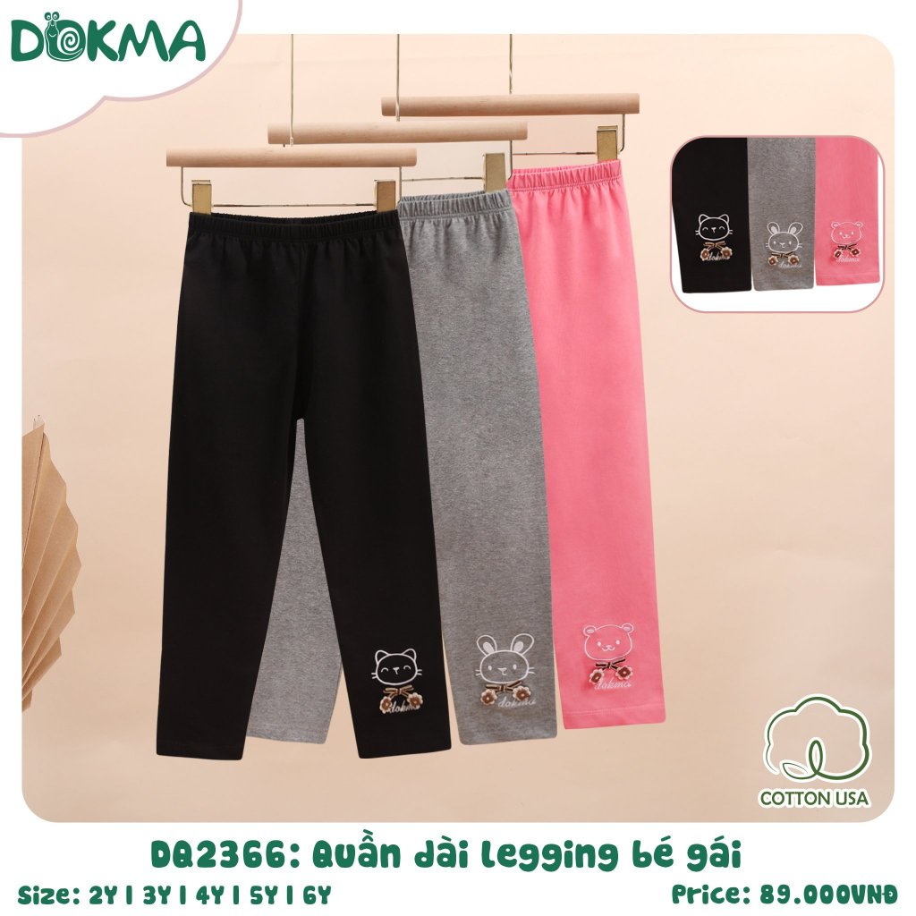 (11-22kg, 2-6Y) Quần Legging Dokma Bé Gái DQ2366