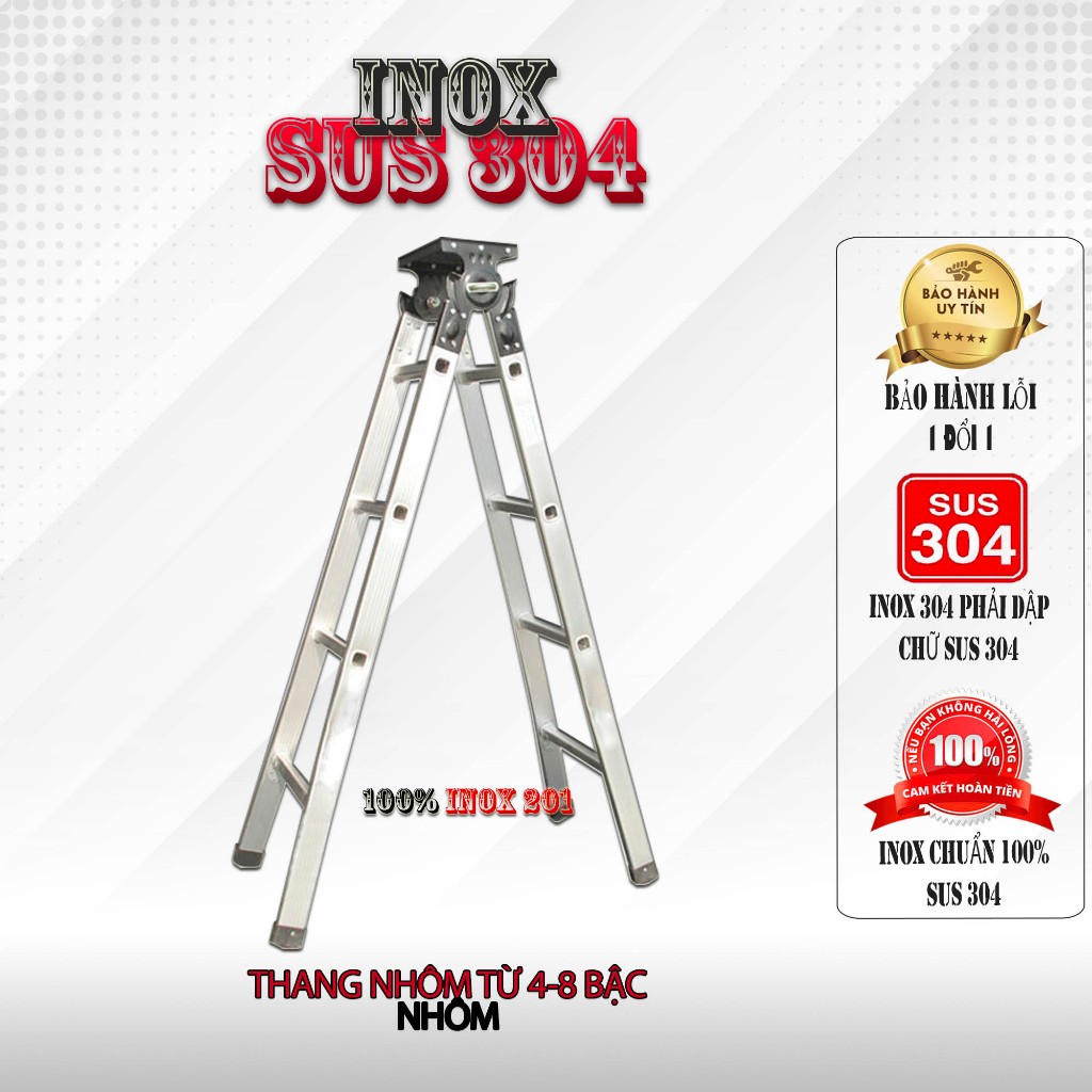 [ INOX SUS 304 ] Thang Nhôm Chữ A 1.5m-3 Mét Dày Dặn Chắc Chắn, Thang ...