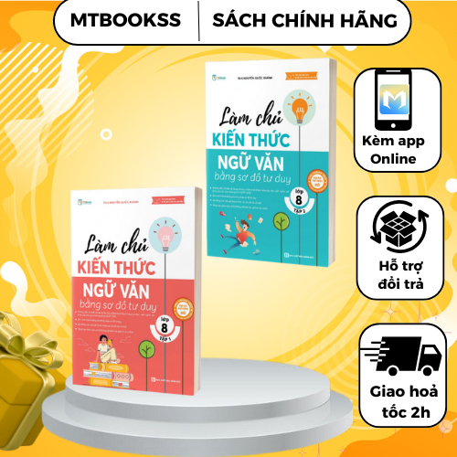 Sách - Combo Làm Chủ Kiến Thức Ngữ Văn Bằng Sơ Đồ Tư Duy Lớp 8 Theo Chương Trình Mới Của Bộ Giáo Dục
