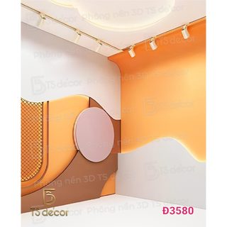 Phông Nền Background Màu Cam Trắng Trendy Chụp Ảnh Livestream Mặt Hàng Gia Dụng, Thiết Bị Công Nghệ