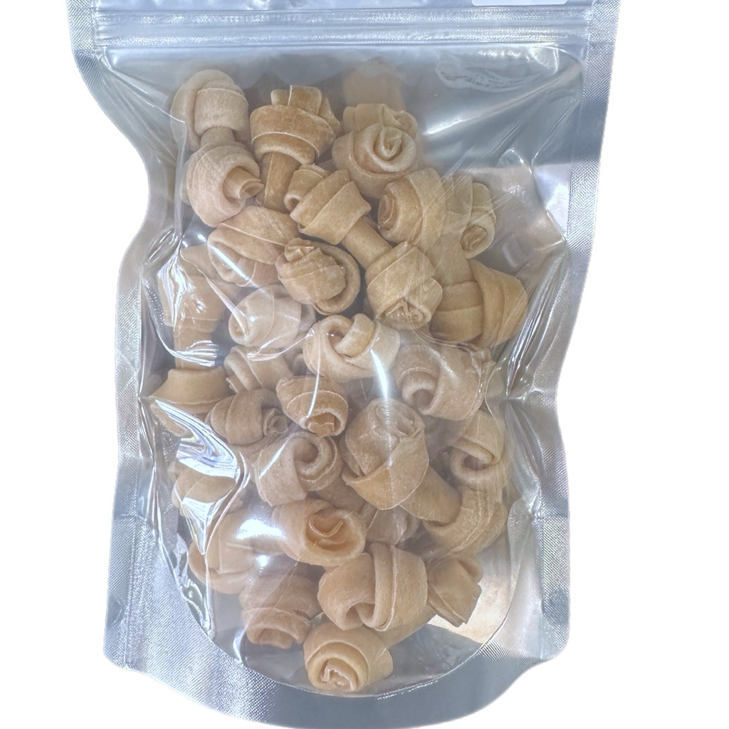 Snack Xương Gặm cho chó - 100% Da Bò Nâu Tự Nhiên - [Size 5-25cm]