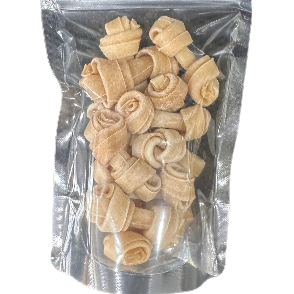 Snack Xương Gặm cho chó - 100% Da Bò Nâu Tự Nhiên - [Size 5-25cm]