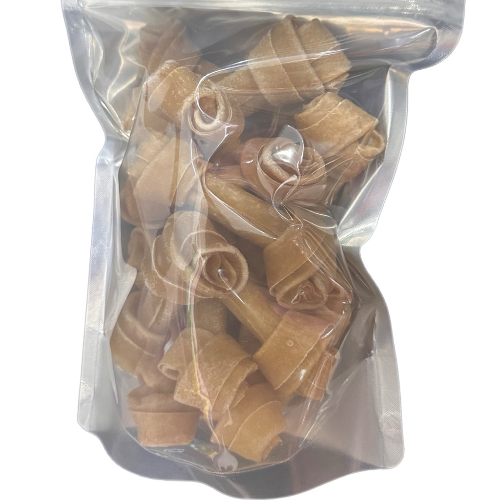 Snack Xương Gặm cho chó - 100% Da Bò Nâu Tự Nhiên - [Size 5-25cm]