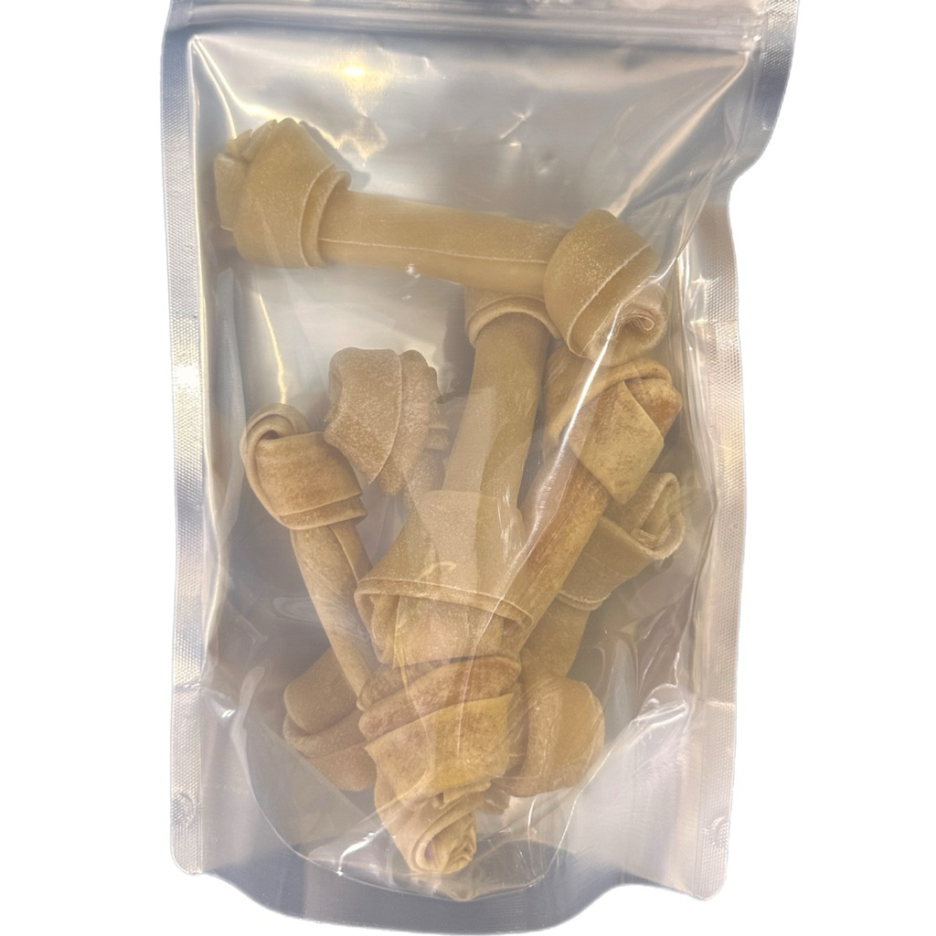 Snack Xương Gặm cho chó - 100% Da Bò Nâu Tự Nhiên - [Size 5-25cm]