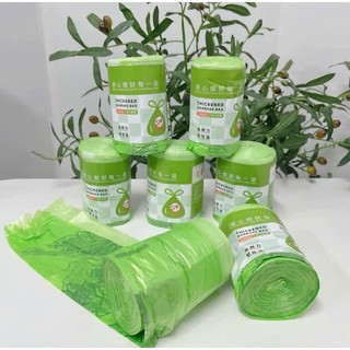 [Ngải cứu] Cuộn 50 túi đựng rác hương ngải cứu xua đuổi côn trùng, có dây rút, tự hủy sinh học - siêu dai, tiện dụng