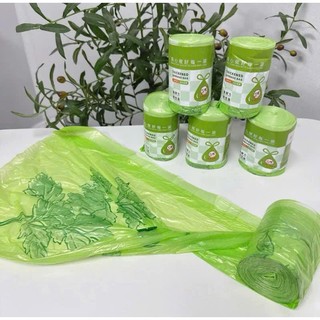 [Ngải cứu] Cuộn 50 túi đựng rác hương ngải cứu xua đuổi côn trùng, có dây rút, tự hủy sinh học - siêu dai, tiện dụng