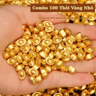 {sẵn hàng} Combo 50-100-200 Thỏi Vàng Mini , Chất Liệu Hợp Kim Trang Trí Phong Thủy
