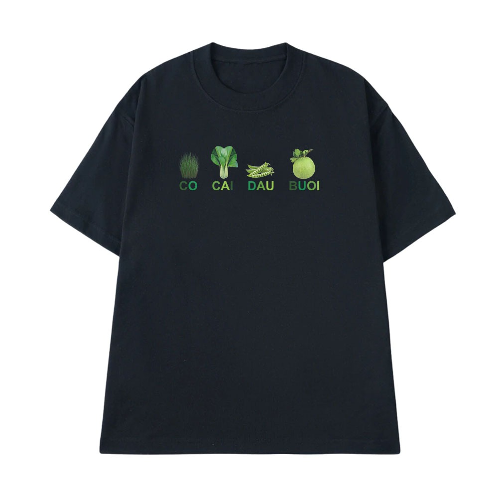 Áo Thun Hài Hước Có Cái Đầu Buoi Câu Nói Text Hài Form Rộng Nam Nữ Cotton 250gsm In Theo Yêu Câu