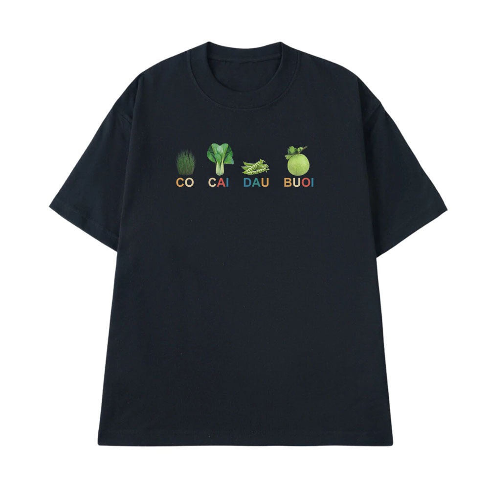 Áo Thun Hài Hước Có Cái Đầu Buoi Câu Nói Text Hài Form Rộng Nam Nữ Cotton 250gsm In Theo Yêu Câu