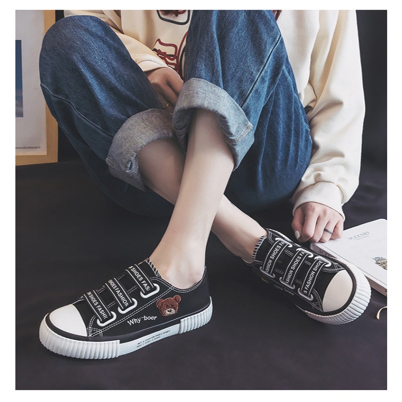 [Thanh lý 50%] Giày thể thao nữ sneaker bằng vải canvas Đế đúc Cao Su (fom nhỏ, tăng 2 size là ok)