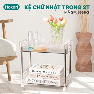 Kệ chữ nhật trong suốt Hokori khung inox 304 trang trí nhà cửa thêm xinh chính hãng Việt Nhật 5556