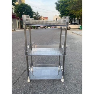 Kệ chữ nhật trong suốt Hokori khung inox 304 trang trí nhà cửa thêm xinh chính hãng Việt Nhật 5556