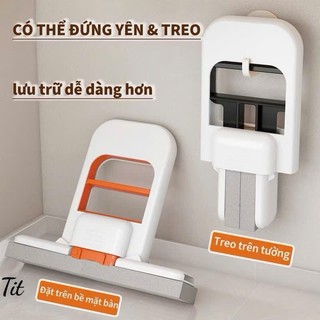 Cây Lau Đa Năng Gấp Gọn - Lau Bếp Làu Tường Không Bẩn Tay Không Cần Dùng Tay Để Vắt, Nhỏ Gọn Tiện Lợi Dễ Cất Gọn