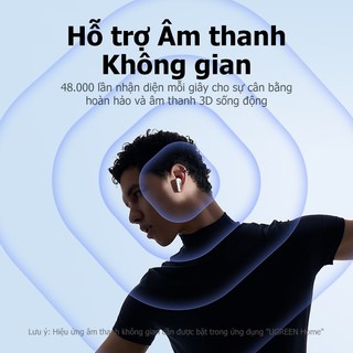 Tai nghe Bluetooth LightBuds Bluetooth 6.0 Ugreen IPX5, thời lượng pin 35 giờ
