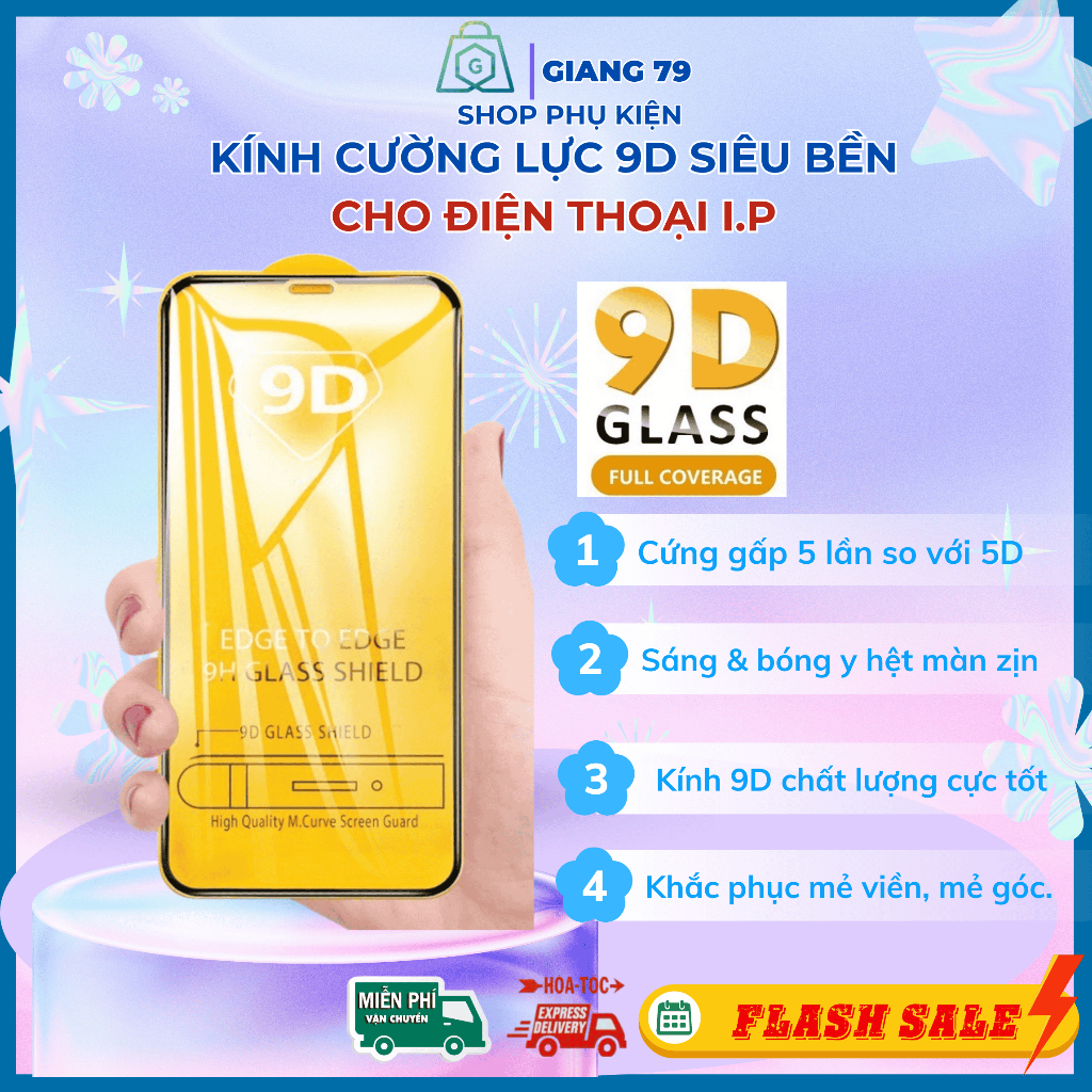 Kính Cường Lực 9D Cho i.phone 6 7 8 X Xs 11 12 13 14 15 16 Pro Plus Max Bảo Vệ Màn Hình, Chất Lượng