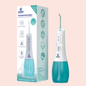 Máy Tăm Nước CHIDO Cầm Tay, 5 Đầu Phun Không dây Kèm Củ Sạc Túi Vải Đựng Đầu Xịt Và Máy Cao Cấp