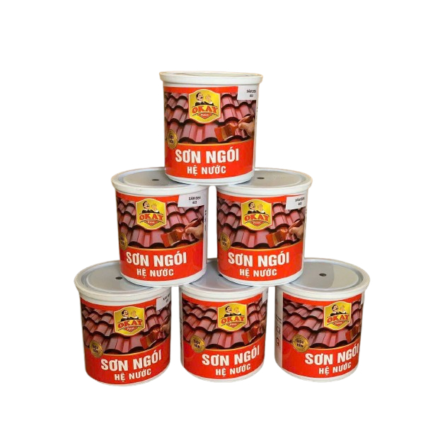 {Lon 1kg} Sơn Ngói Hệ Nước OKAY - Nhanh Khô, Bền Màu, Bóng Đẹp, Cập Nhật Màu Mới, Giá Tốt