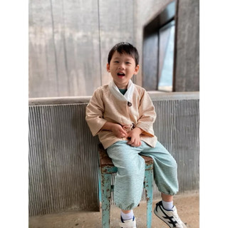 Hanbok bé trai phong cách hàn Fimo em bé chất xốp