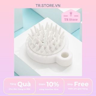 Bàn chải gội đầu silicon trắng, lược gội đầu Muji