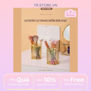 [6 mẫu] Lọ đựng cọ trang điểm kim loại trang trí sang trọng