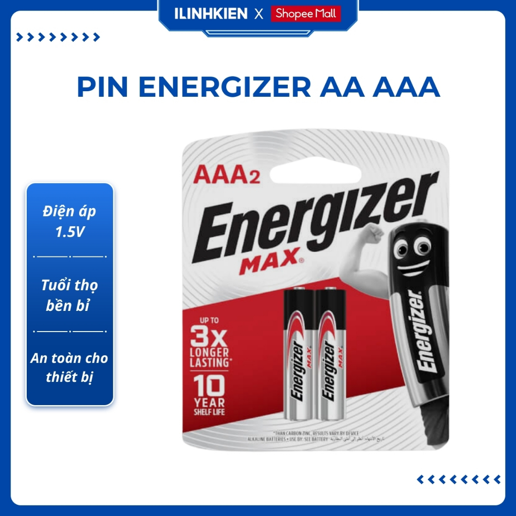 Pin Energizer AA - AAA 1.5V siêu bền vỉ 2 viên ilinhkien | Shopee Việt Nam