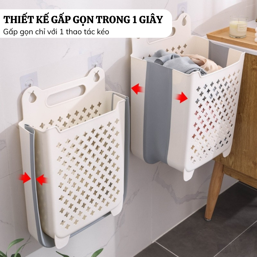 Giỏ Đựng Quần Áo Treo Tường Gấp Gọn ENODA HOME, Giỏ Đựng Quần Áo Bẩn 3 Kích Thước Cho Cá Nhân Và Gia Đình Q050