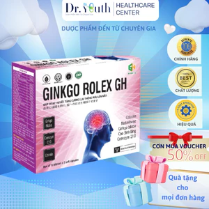Viên Uống Ginkgo Rolex GH Bạch Quả Giúp Hoạt Huyết Tăng Cường Lưu Thông Máu Lên Dưỡng Não Hộp 10 Vỉ x 5 Viên