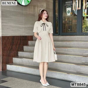 Đầm thiết kế giả áo khoác tay lửng tùng xoè BEMINE MT8845