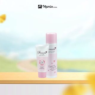 Combo Gel & Xịt chống nắng Quang Phổ Rộng dưỡng sáng da Naris Parasola UV SPF50+/PA++++ 90gr