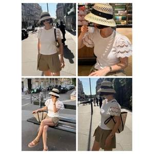 Áo thun tăm tay ren bồng xoè Zá* Rà* bigsize - dư xịn