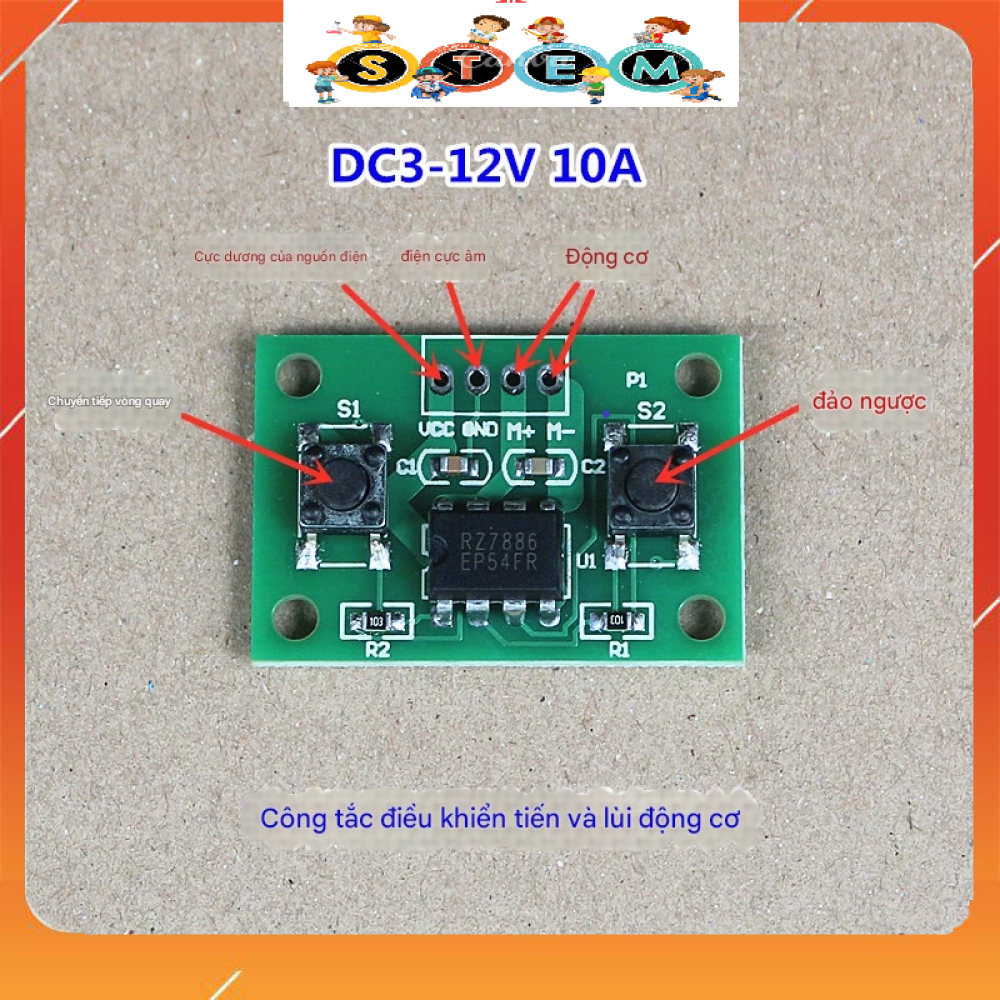 [Stem A-Z][G169] Module Điều Khiển Động Cơ Tiến Lùi DC 3V-12V 10A ...