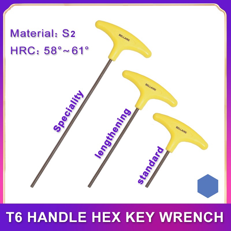 Tay vặn lục giác chữ T cao cấp chìa vặn chữ T đầu lục giác, thiết kế công thái học, độ chính xác cao