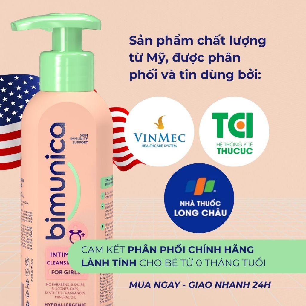 Thiết kế của Sữa tắm vệ sinh vùng kín bé gái