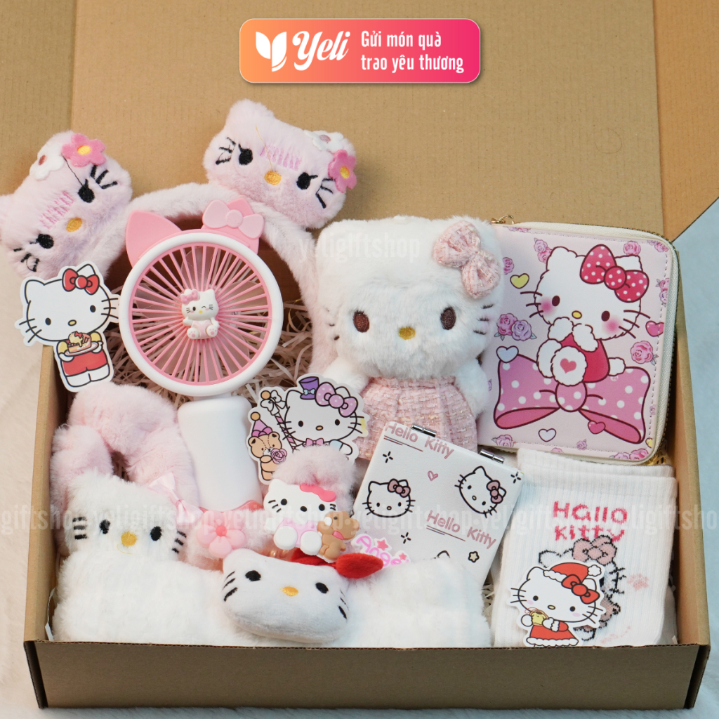 Quà tặng gấu dâu LOTSO, CAPYBARA, HELLO KITTY kèm phụ kiện, Combo sét hộp quà tặng bạn nữ ngày sinh nhật Yeli Shop