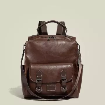 Women's Korean-Style PU Leather Backpack – Fits Laptop, for School