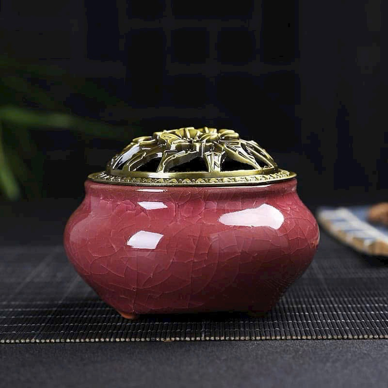 Lư Xông Trầm-Lư Đốt Trầm Hương chất liệu gốm sứ.