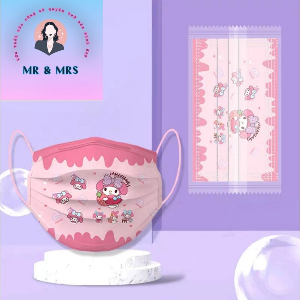 ( Set 10/30/70) Khẩu Trang Hoạt Hình Sanrio Cho Bé 3-12T