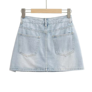 chân váy Zara made in Morocco jean cotton dày mềm không co dãn kiểu dáng mini mài cá tính