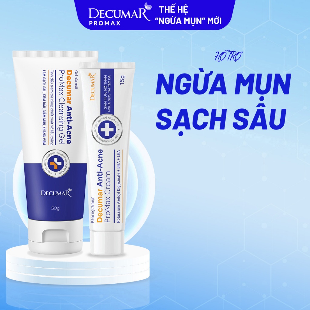 Bộ đôi giảm mụn thế hệ mới Decumar Promax giúp giảm mụn nhanh, sạch sâu ...