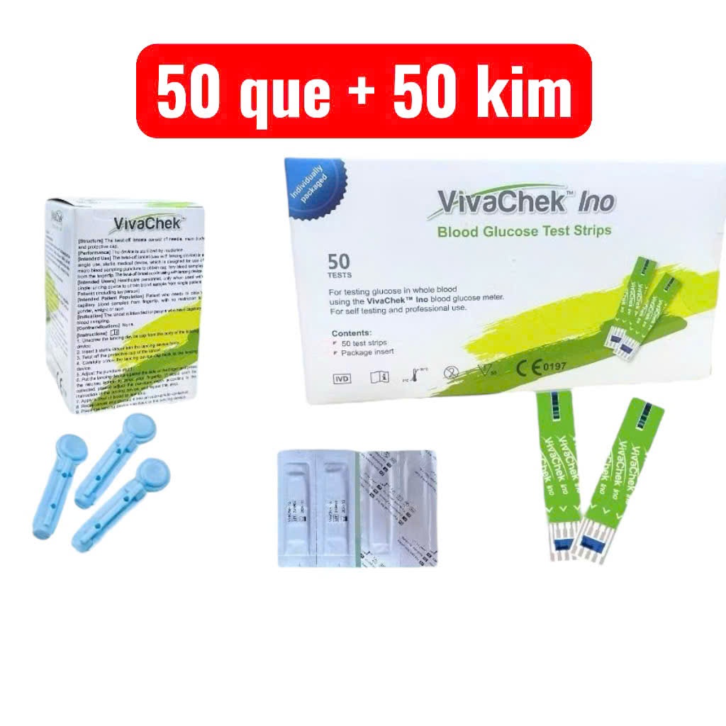 (Hộp 50 que+ 50 kim) Que Thử Đường Huyết VivaChek Ino | (Viva Check ...