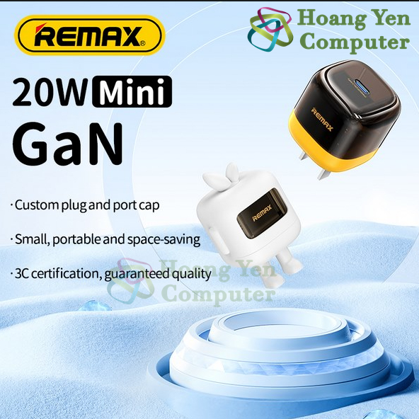 Cốc Sạc Nhanh Remax RP-U115 Kiểu Dáng Robot - GaN Charger 20W PC+QC - BH 12 Tháng - Hoàng Yến Computer