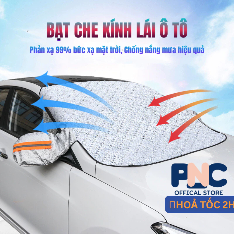 Tấm Chắn Nắng Ô Tô Kính Lái 3 Lớp Tráng Bạc, Chống Nóng và Phản Quang